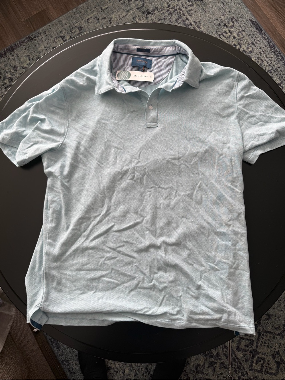 Fairlane Stitch Fix Men’s XL Light Blue Pima Cotton Polo Shirt NWT